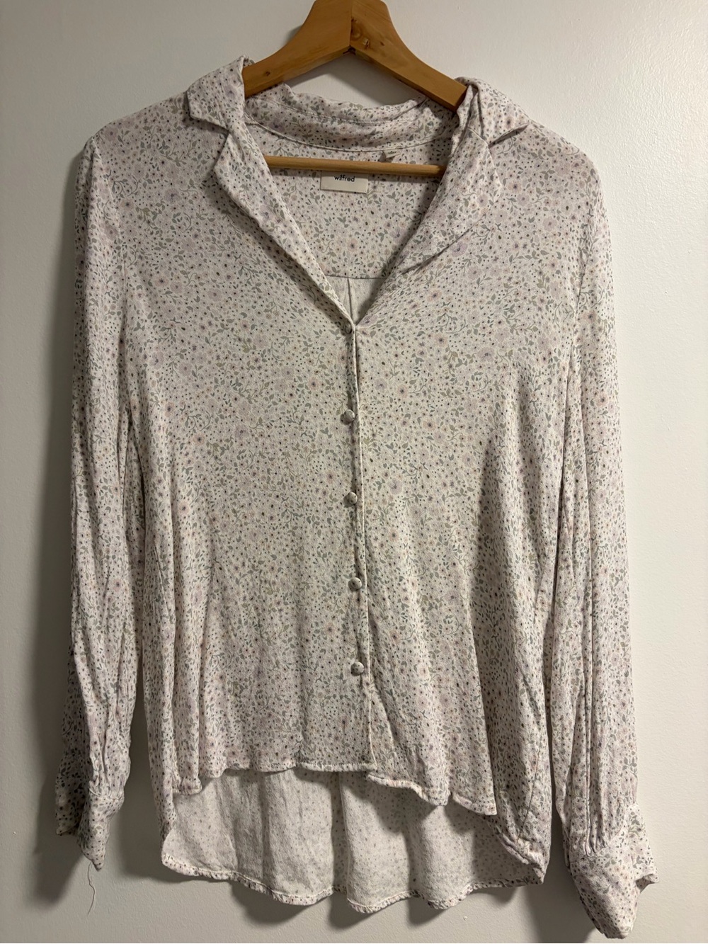 Wilfred Button-Front Floral Print Shirt